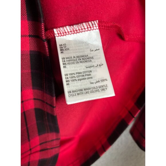 Style & Co Women's XS Red & Black Plaid 3/4 Sleeve Top 100% Pima Cotton NWOT's. - Picture 7 of 8